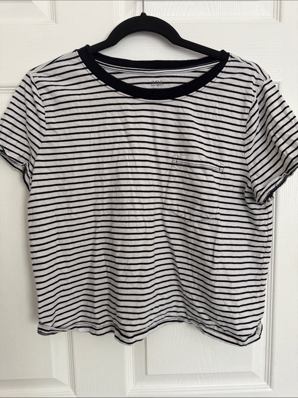 Anna Black & White Striped Tee